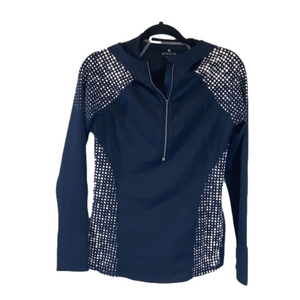 Athleta Running Wild Hoodie 2.0 Dot, Navy SIZE XS